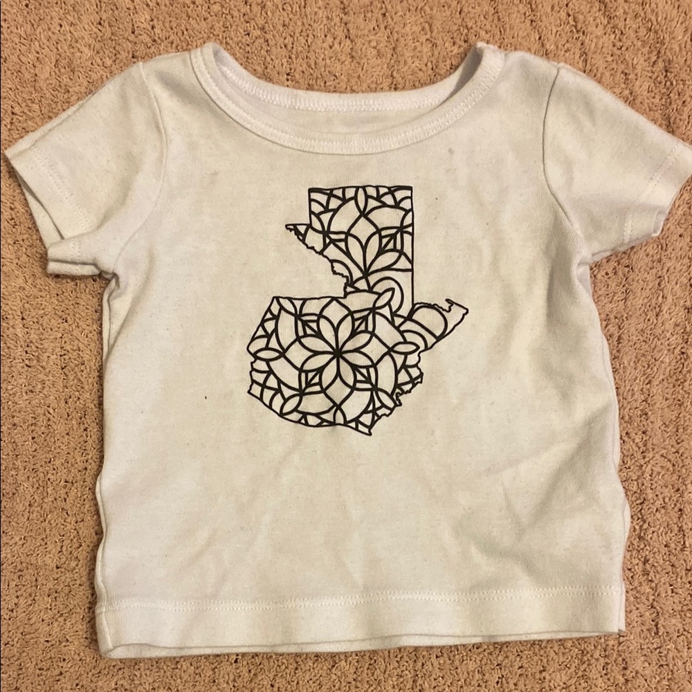 Baby t shirt with Guatemala map on it